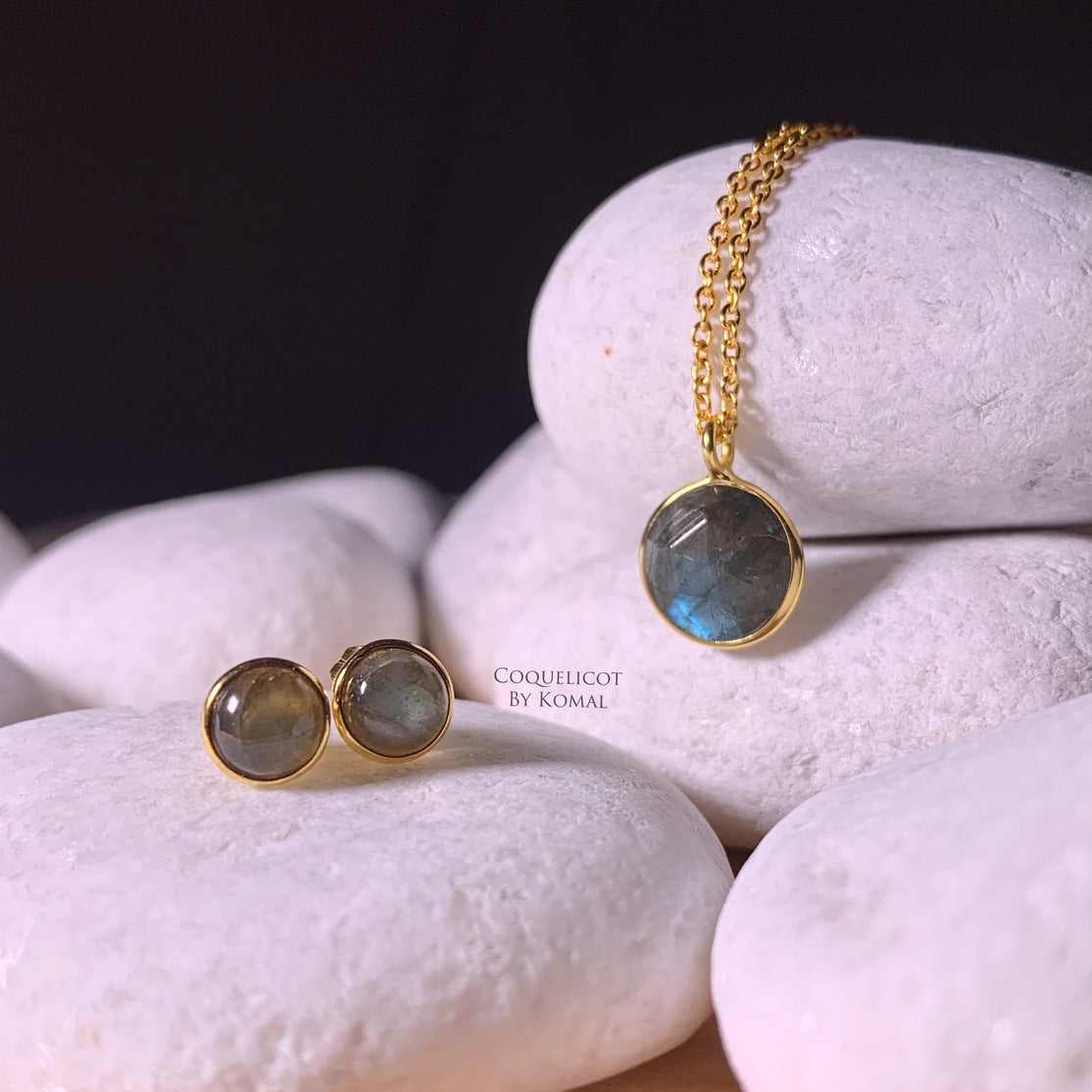 Labradorite Necklace and Earrings Set