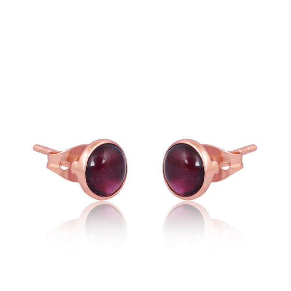 Round Gemstone Earrings 5 mm. in 10k and 14k gold/ Garnet/ Amethyst/ C –  Jewels By Tarry