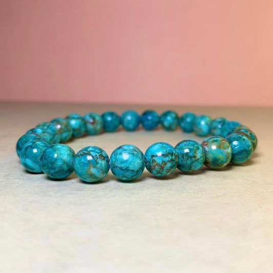 Turquoise Bracelet - Free Sized Strechable Beads Bracelet for Women and Men