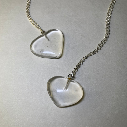 Clear Quartz Heart Necklace